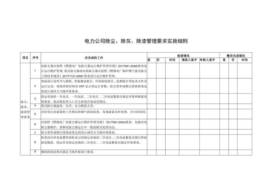 电力公司除尘除灰除渣管理要求实施细则.docx_第1页