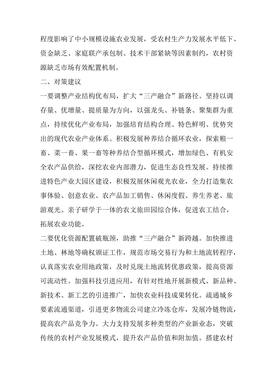 最新文档农村一二三产业融合发展存在问题及对策建议.docx_第3页