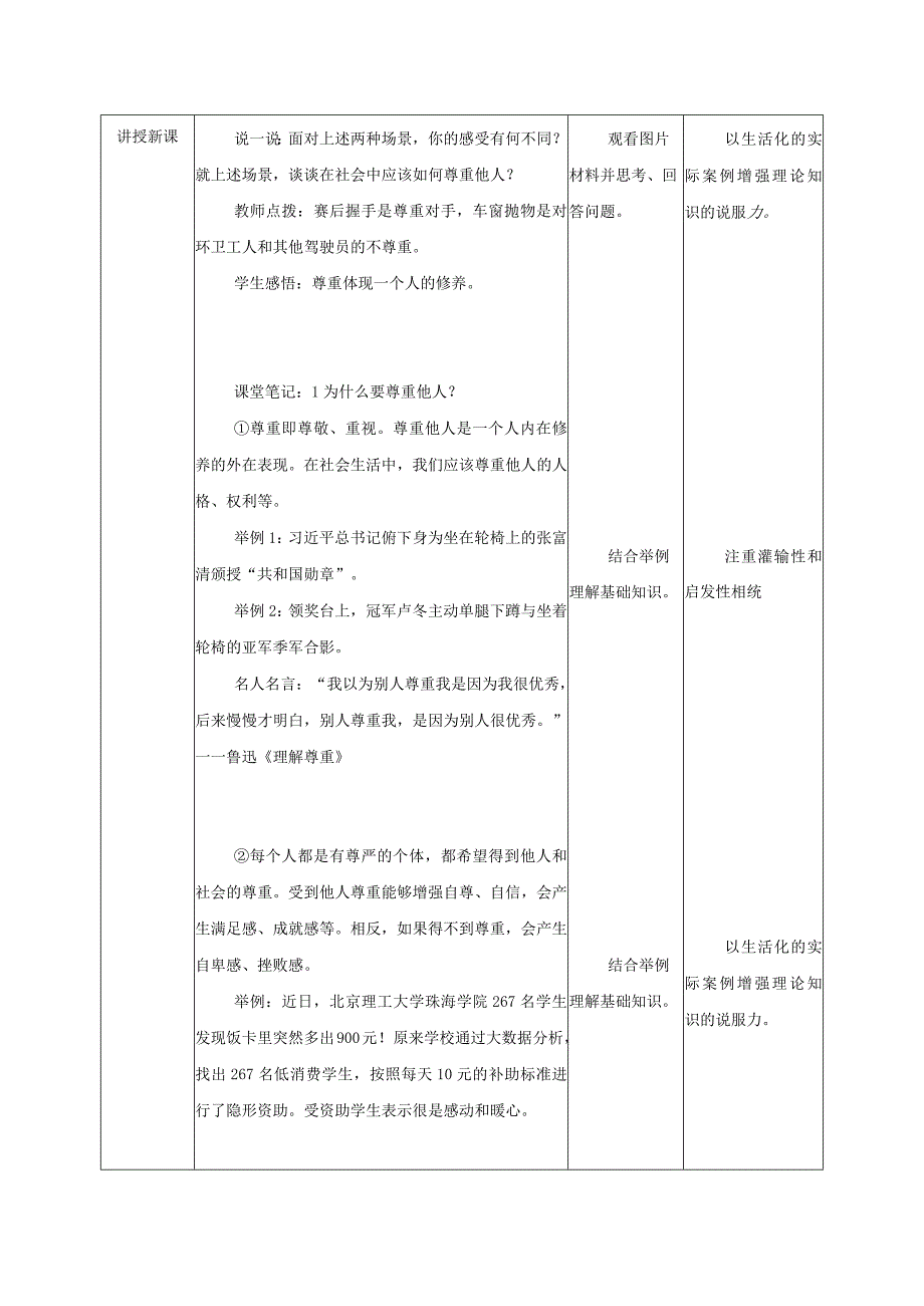 道德与法治人教版八年级上册2017年新编41 尊重他人教学设计.docx_第2页