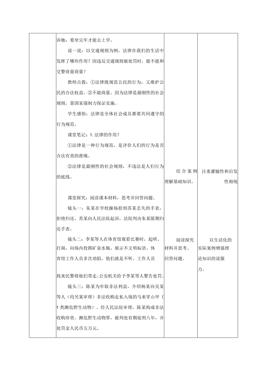 道德与法治人教版八年级上册2017年新编51 法不可违教学设计.docx_第2页