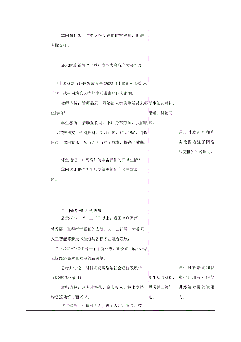 道德与法治人教版八年级上册2017年新编21 网络改变世界教学设计.docx_第3页