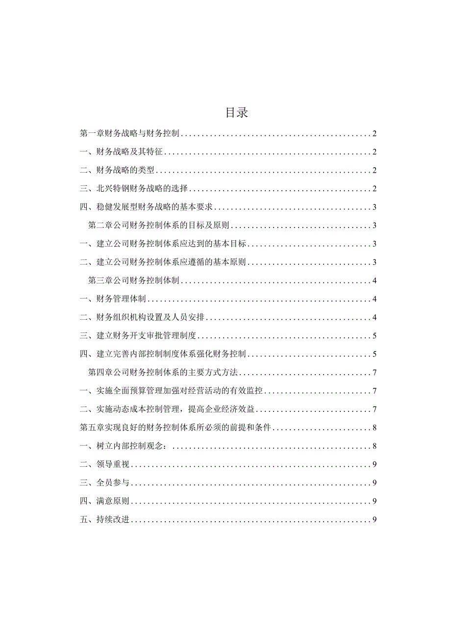 2023年整理北兴特钢有限公司财务控制体系.docx_第1页