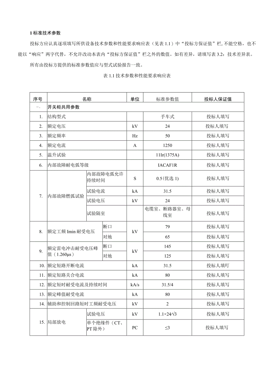 24kV1250A315kA移开式开关柜专用技术规范.docx_第3页