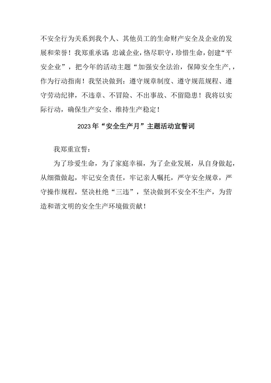 2023年施工项目安全生产月宣誓词 汇编7份.docx_第3页