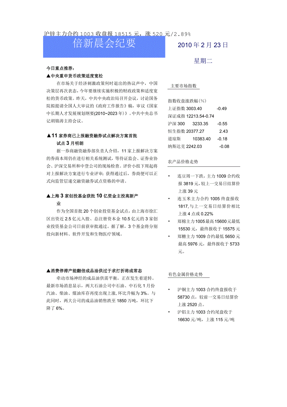 2023年整理倍新投资晨会纪要月日.docx_第1页