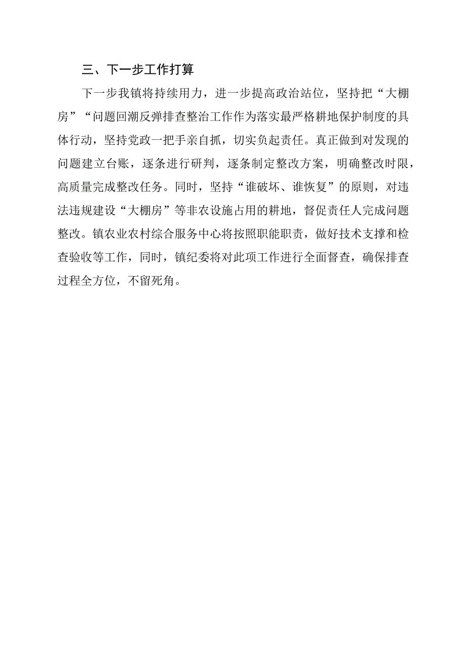 XX镇大棚房问题回潮反弹排查整治工作总结.docx_第3页