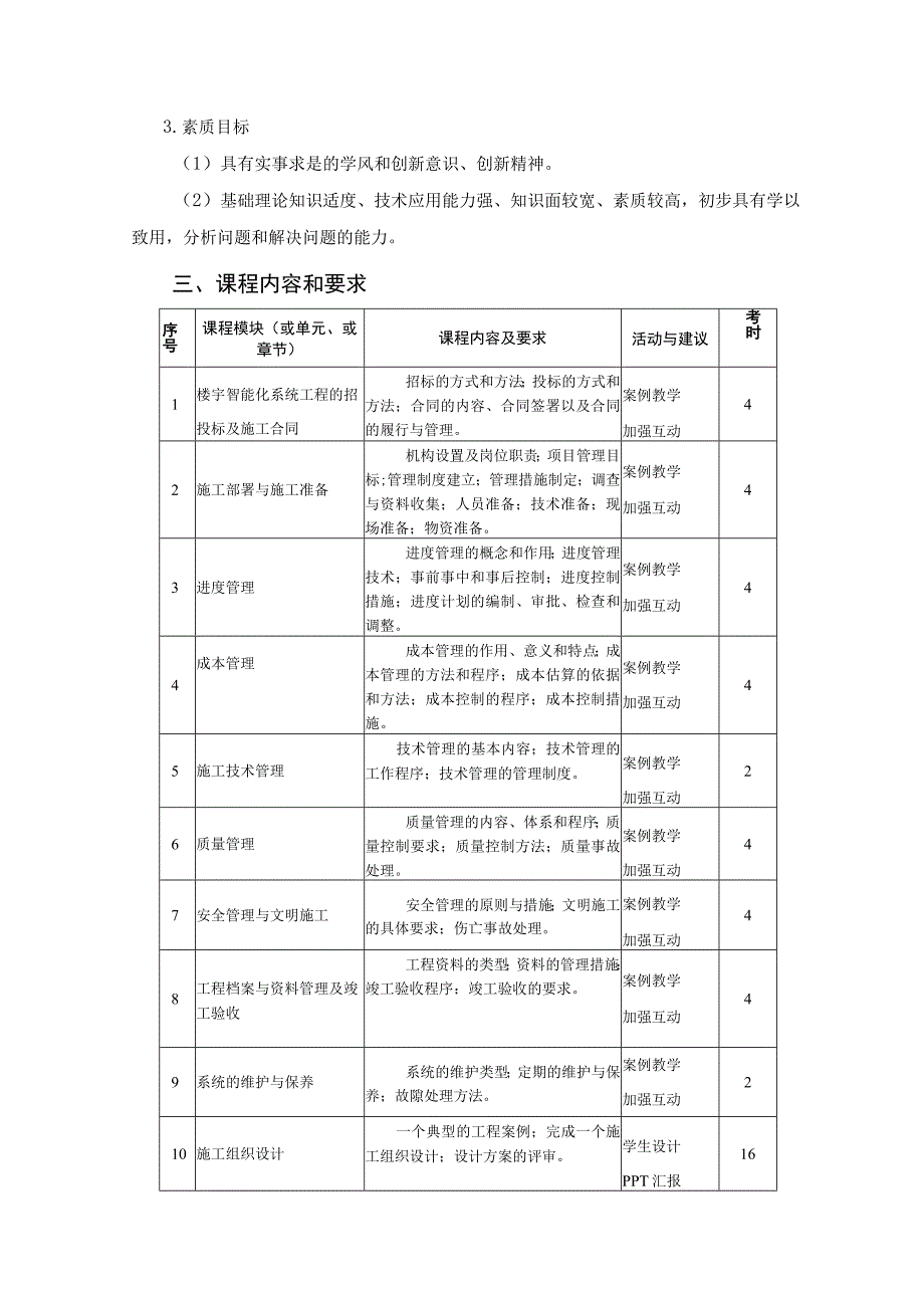 《楼宇智能化系统工程施工组织与管理》课程标准.docx_第3页