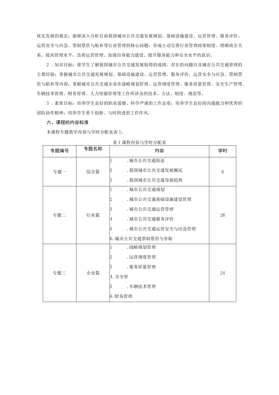 《城市公共交通管理概论》课程标准.docx_第2页