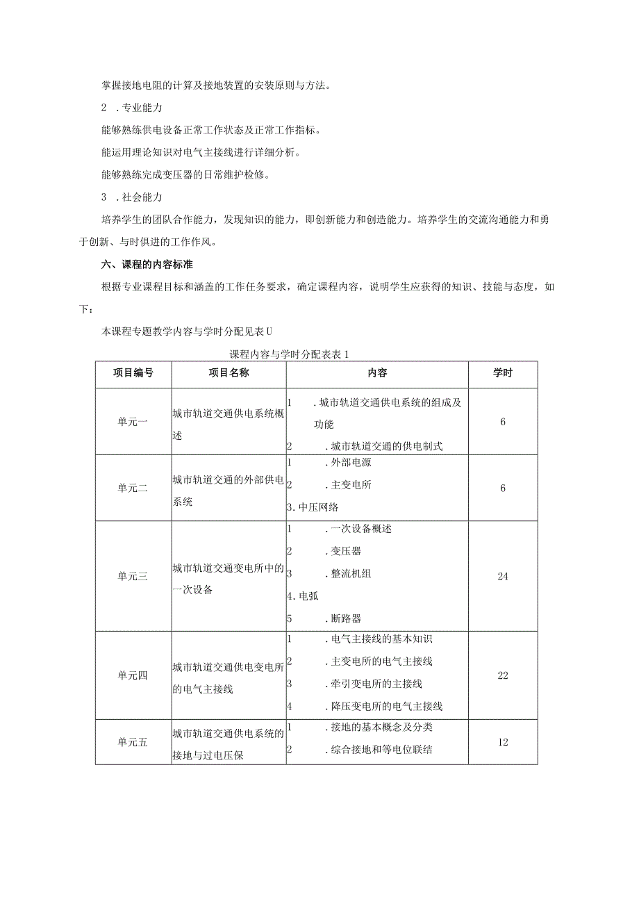 《城市轨道交通供变电技术》课程标准.docx_第2页