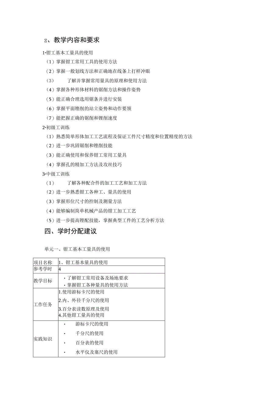 《钳工基础》课程标准.docx_第2页