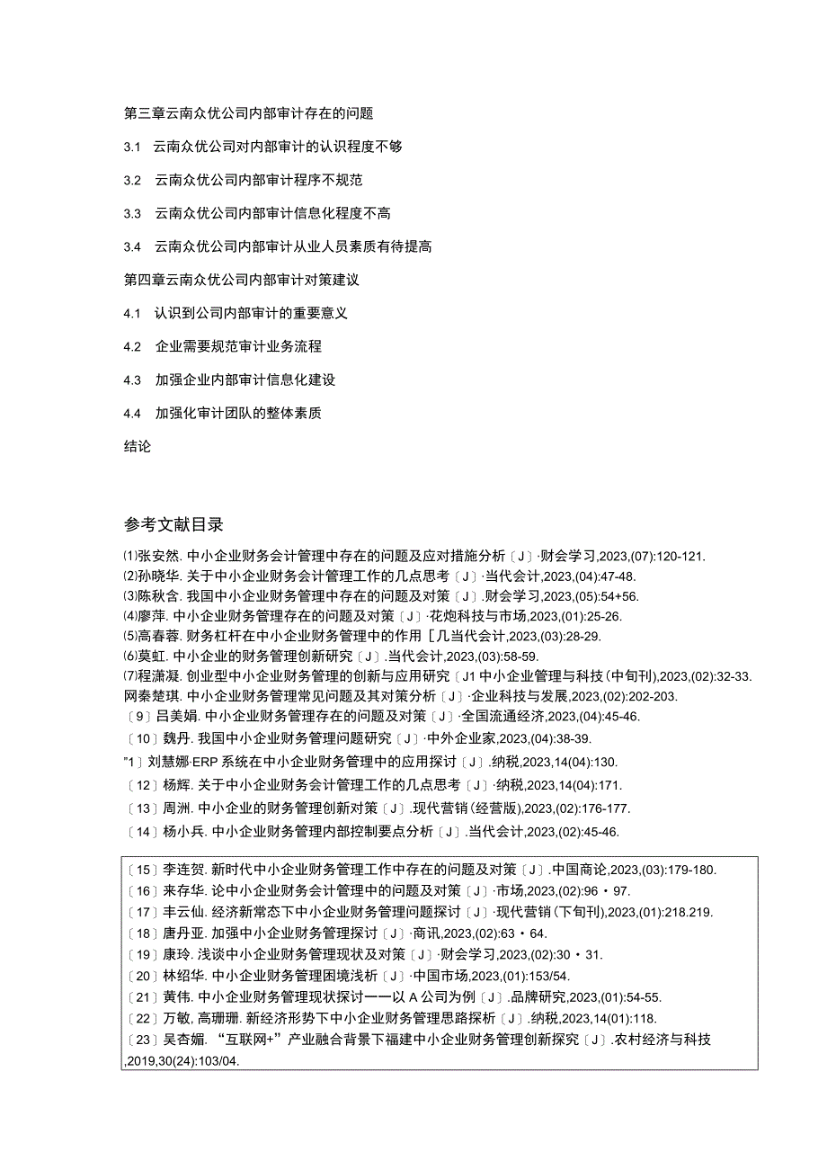 云南众优公司内部审计存在的问题案例分析开题报告文献综述含提纲.docx_第2页