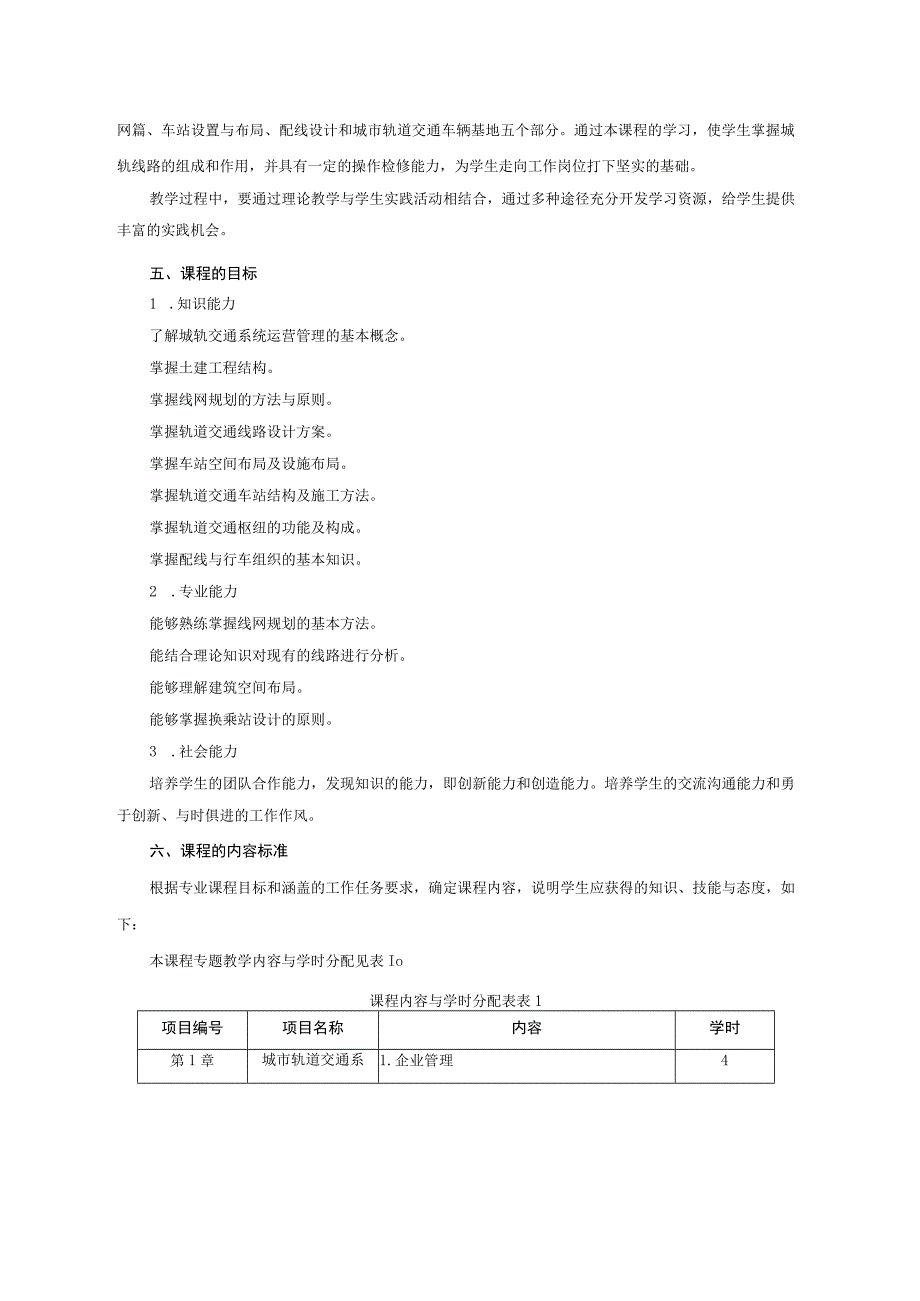 《城市轨道交通线路与站场设计》课程标准.docx_第2页