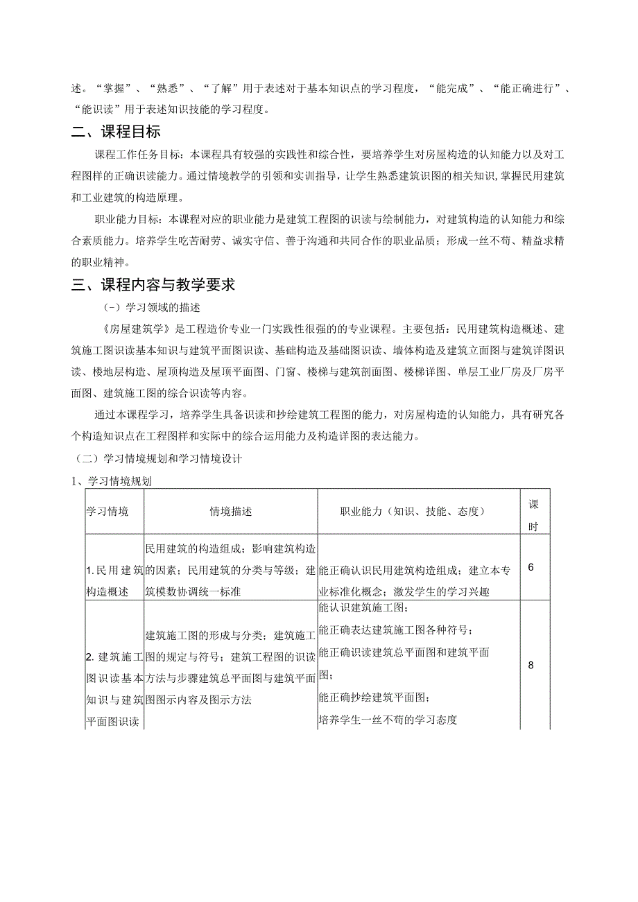 《房屋构造课程设计》课程标准.docx_第2页