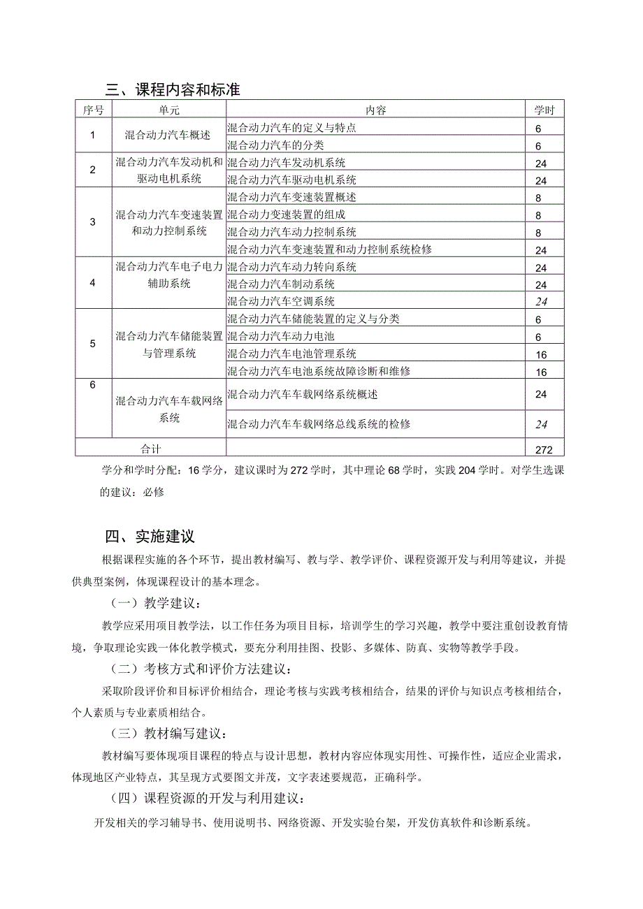 《混合动力汽车维护与检修》课程标准.docx_第2页