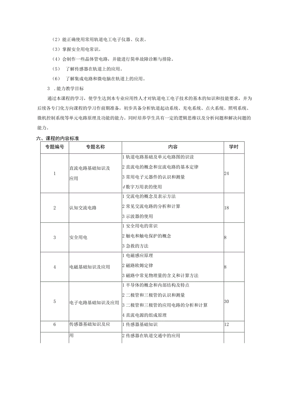 《城市轨道交通电工电子技术》课程标准.docx_第2页