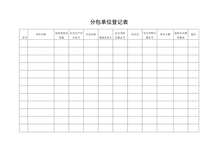 分包单位登记表.docx_第1页