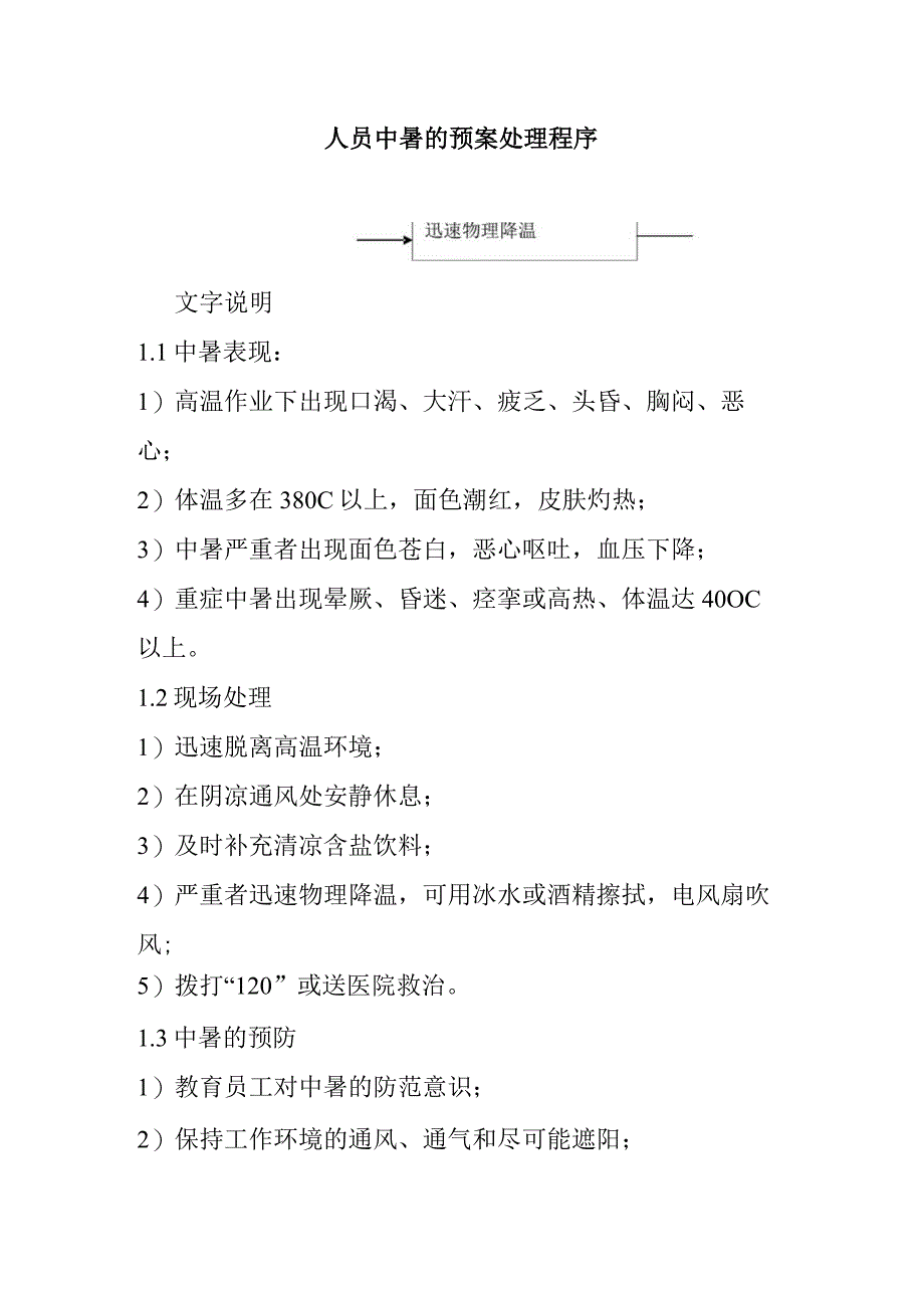 人员中暑的预案处理程序.docx_第1页