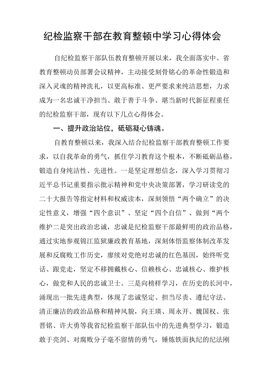 全省纪检监察干部队伍教育整顿工作推进会发言汇编五篇精选集锦.docx_第3页