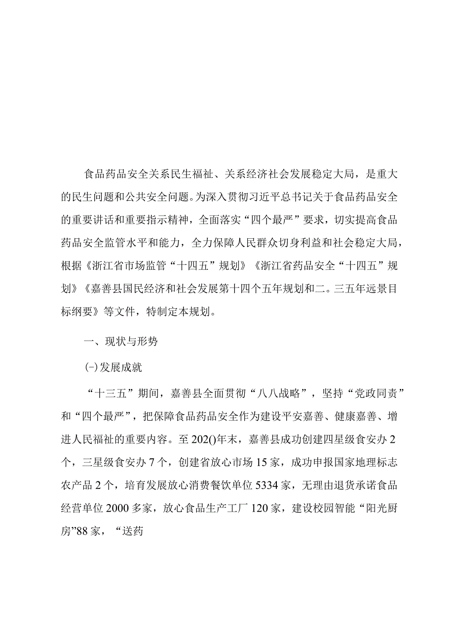 嘉善县食品药品安全专项规划.docx_第3页