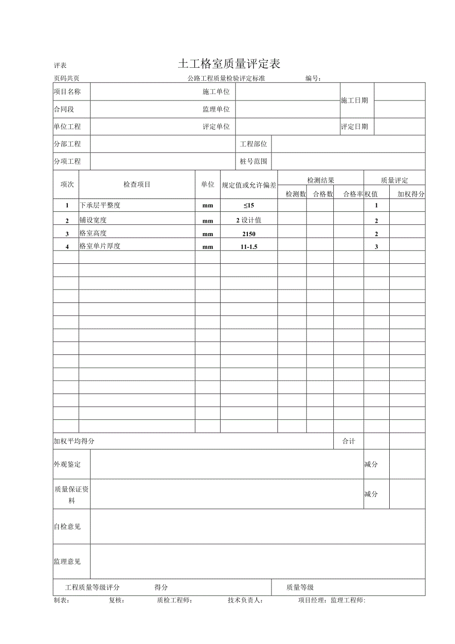 土工格室质量评定表.docx_第1页