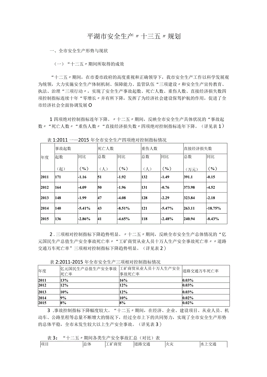 平湖市安全生产十三五规划.docx_第1页