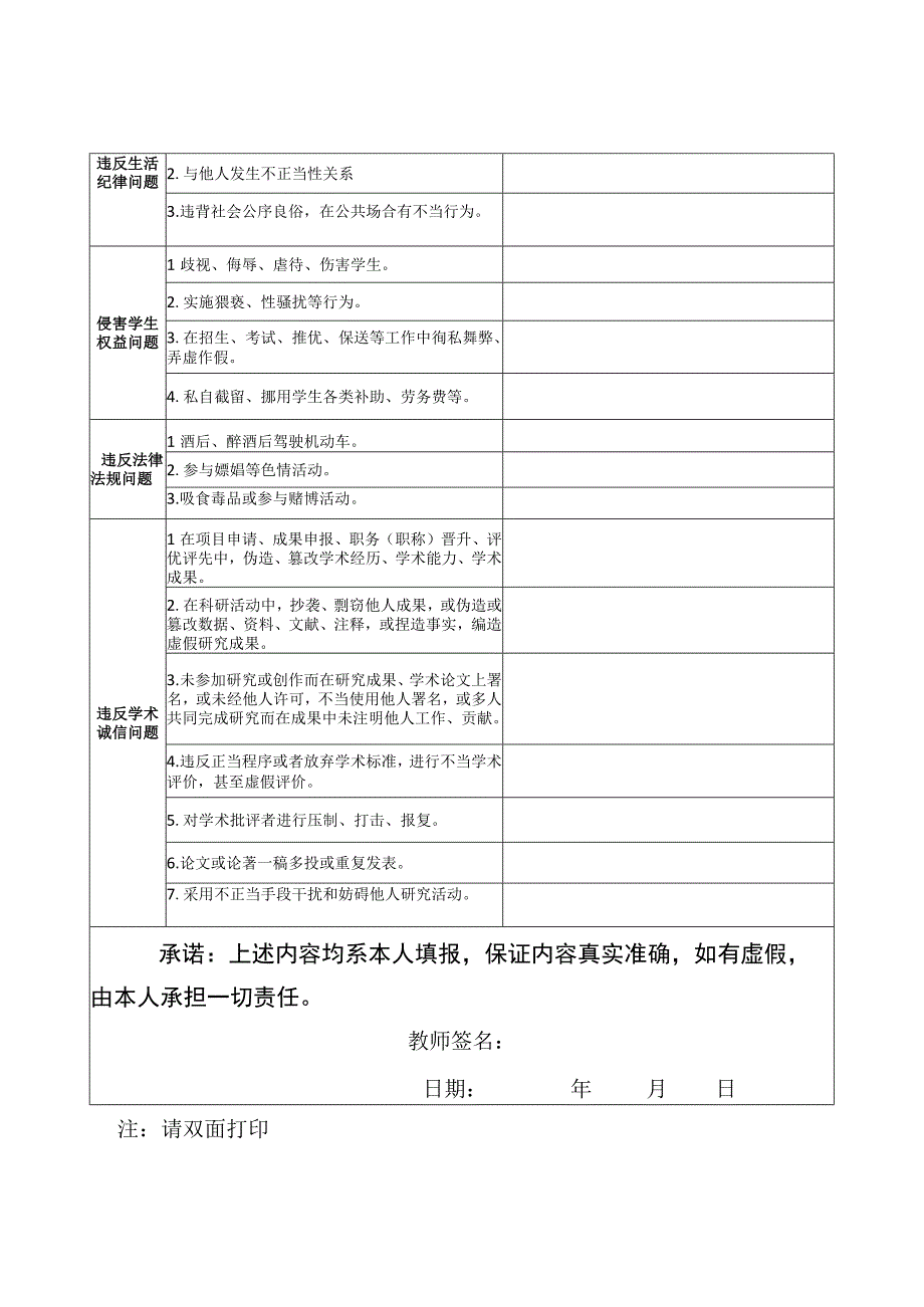 教师师德师风问题整治工作个人自查表.docx_第2页