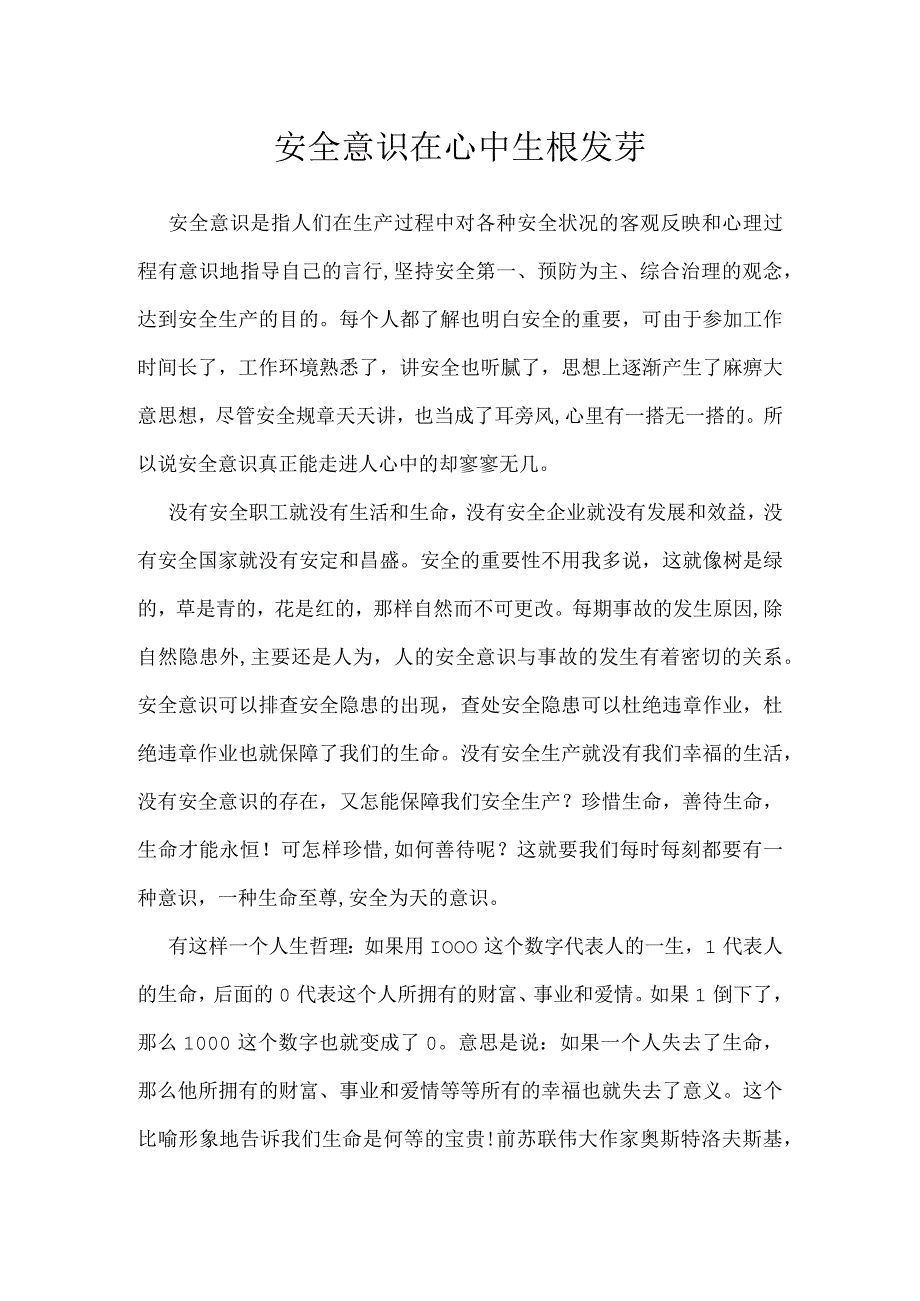 安全意识在心中生根发芽模板范本.docx_第1页