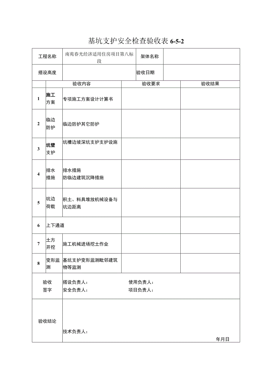 基坑支护安全检查验收表.docx_第1页