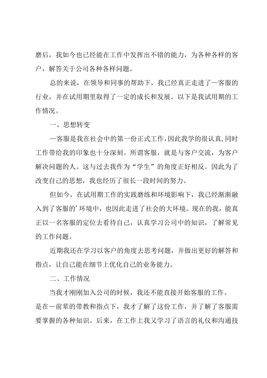 客服试用期简短个人工作总结.docx_第3页