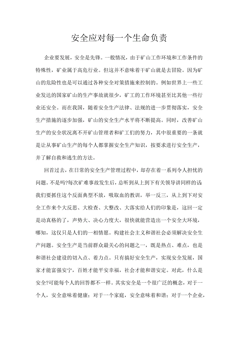 安全应对每一个生命负责模板范本.docx_第1页