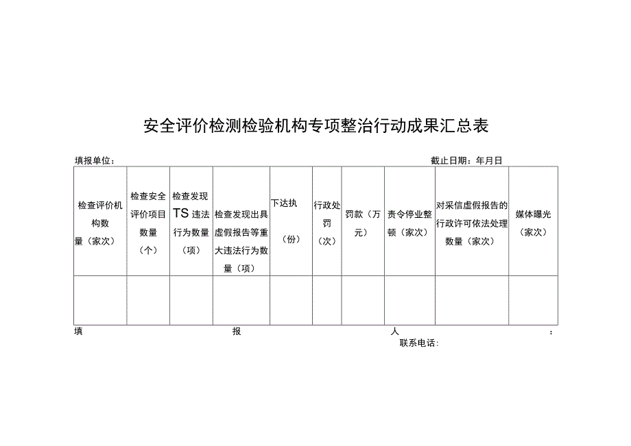 安全评价检测检验机构专项整治行动成果汇总表.docx_第1页