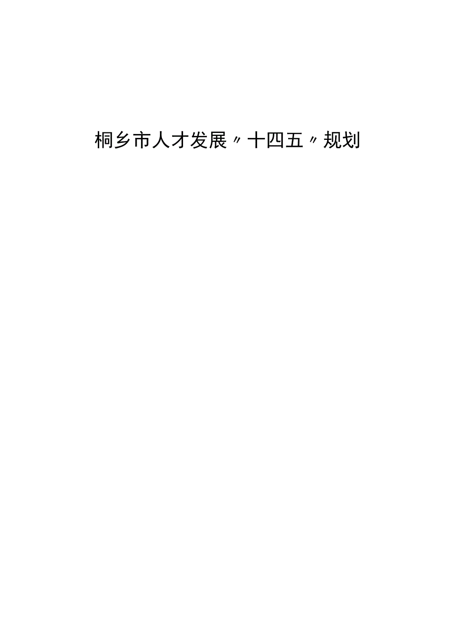 桐乡市人才发展十四五规划.docx_第1页