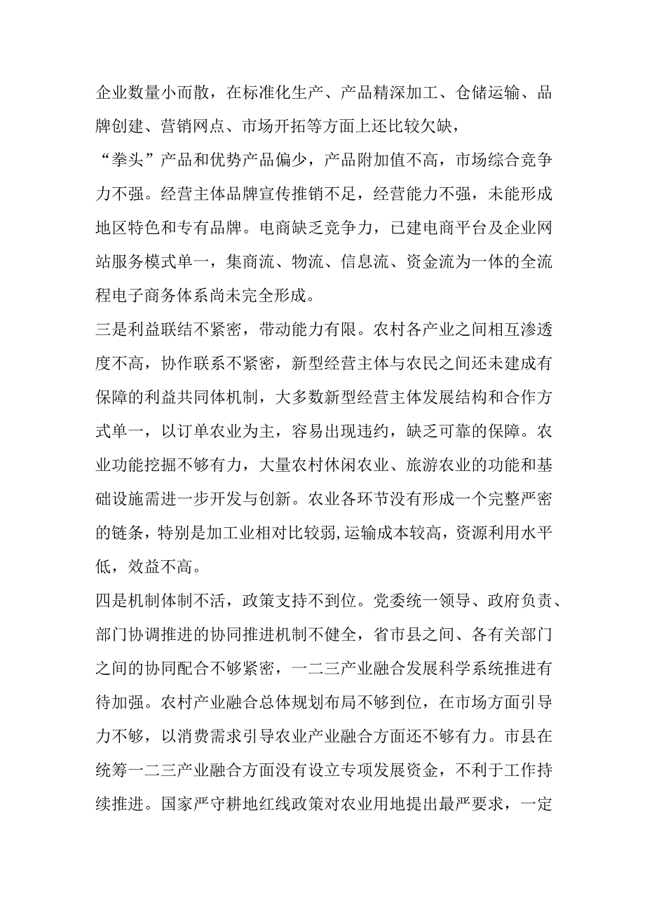 最新文档农村一二三产业融合发展存在问题及对策建议.docx_第2页