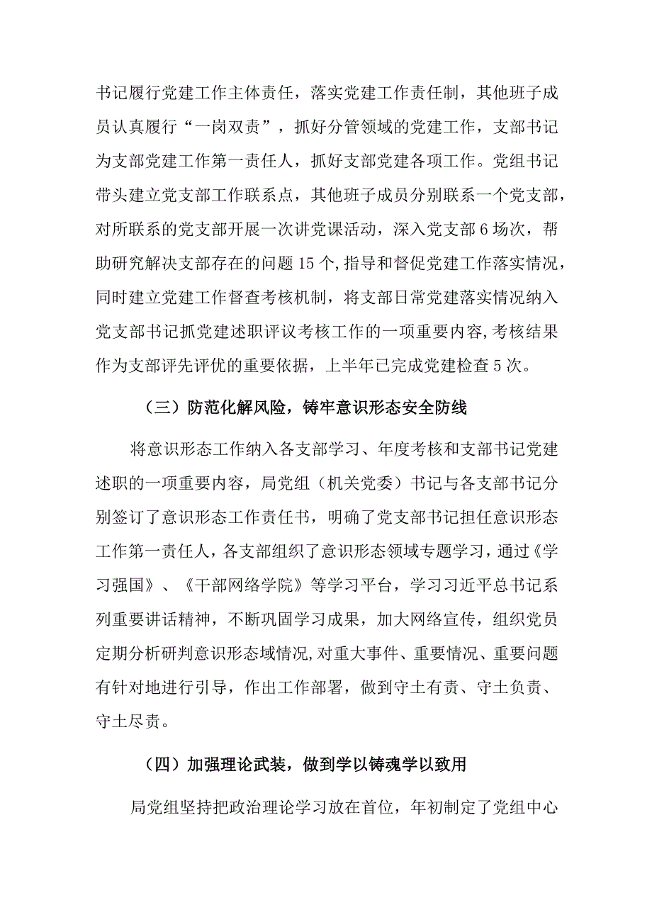 2023市局上半年党建工作总结以及下半年工作计划.docx_第3页