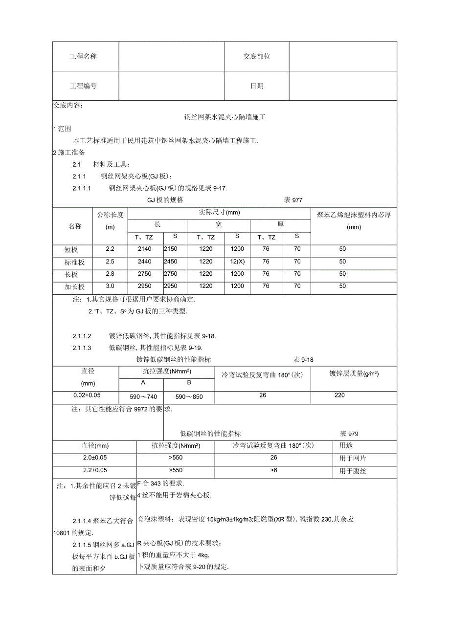 018钢丝网架水泥夹心隔墙施工工艺工程文档范本.docx_第1页