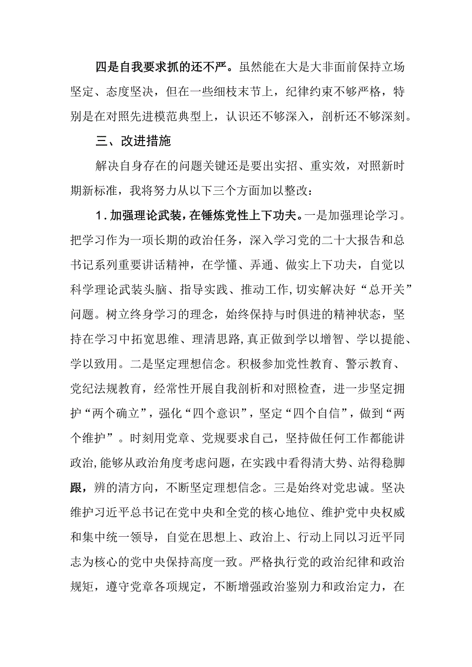 2023年专题组织生活会个人对照检查材料.docx_第3页