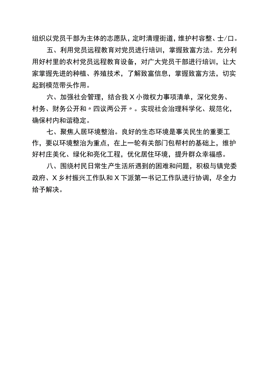 2023年任职第一书记驻村期间工作计划.docx_第2页