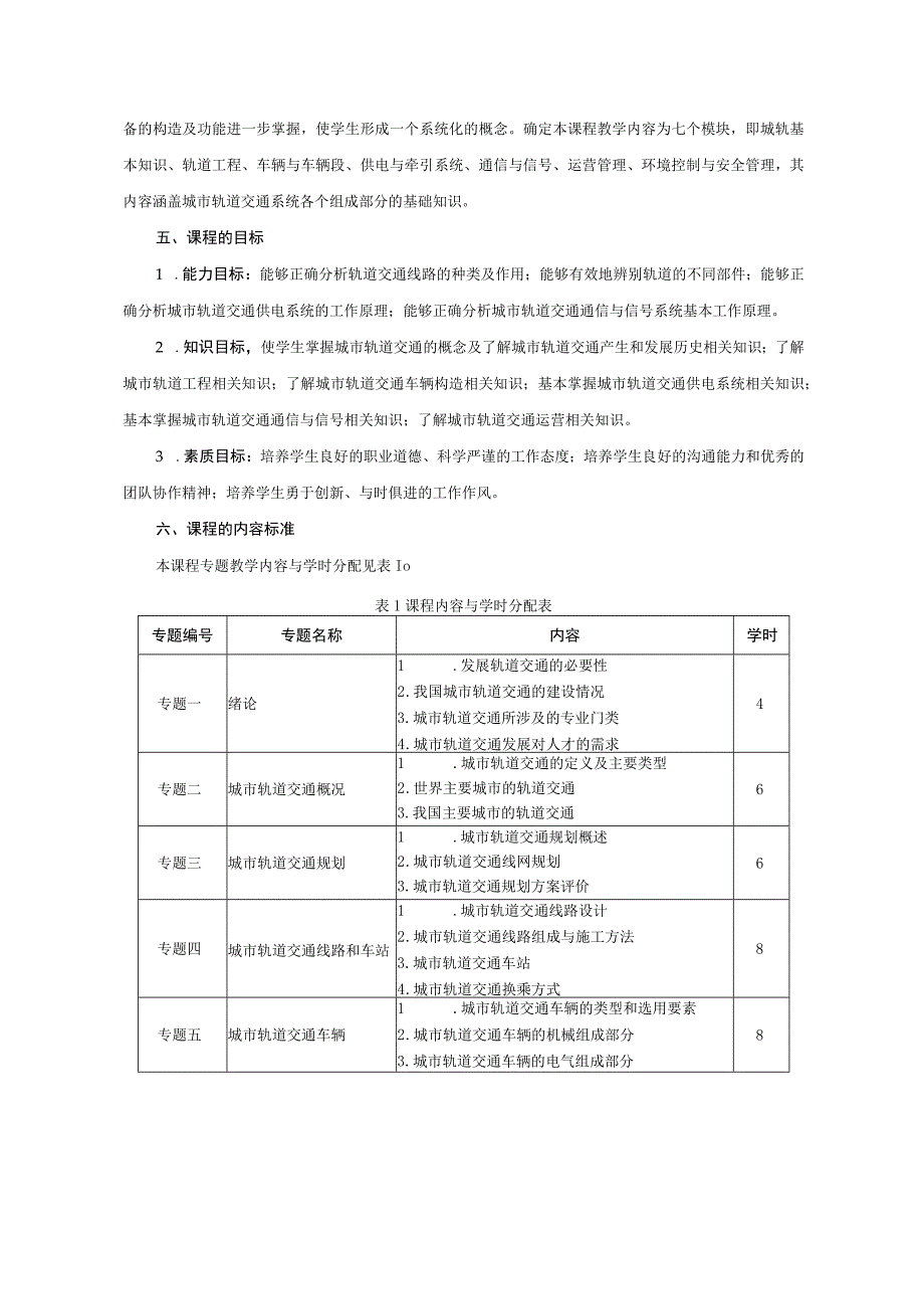 《城市轨道交通概论》课程标准.docx_第2页