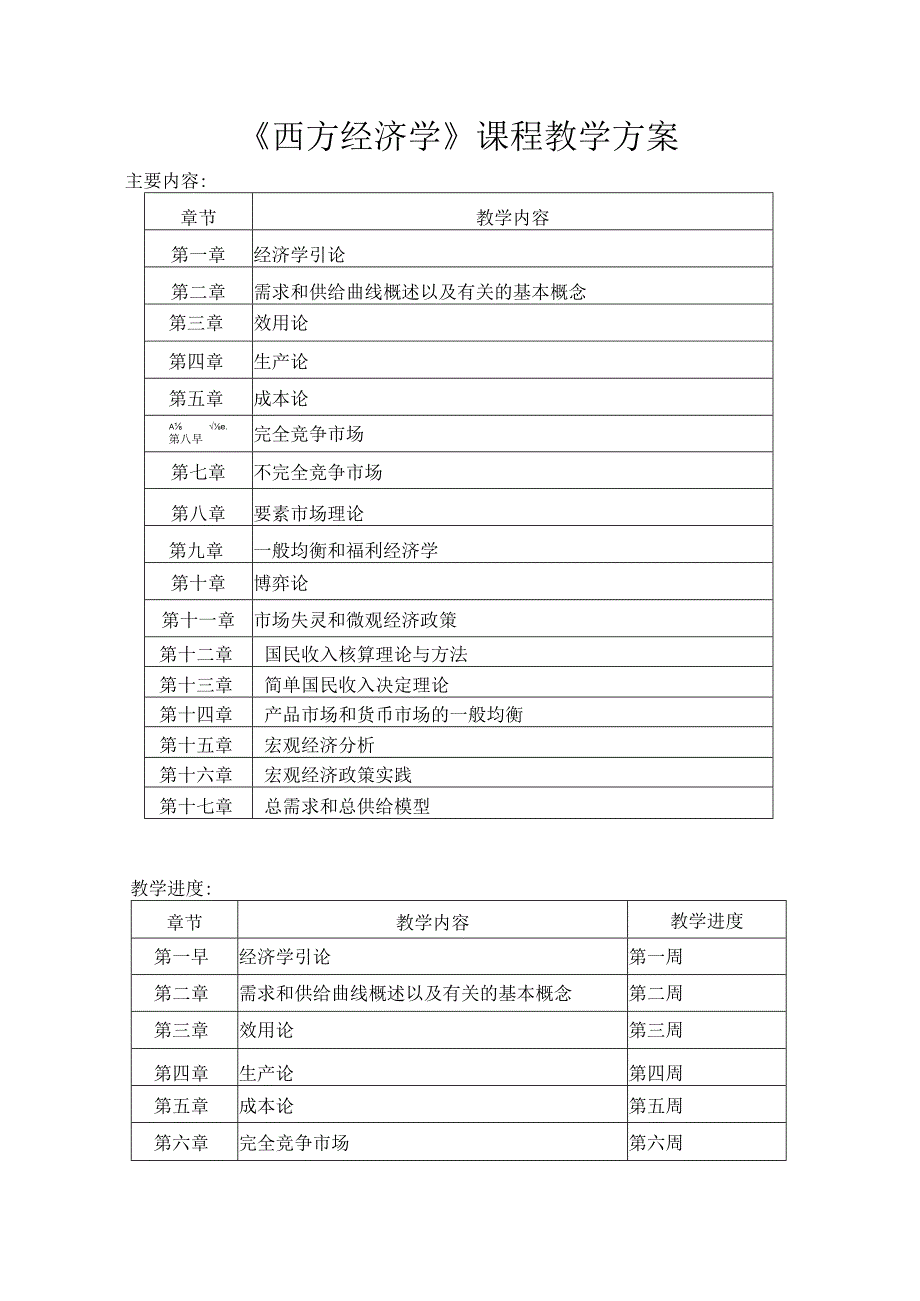 《西方经济学》课程教学方案.docx_第1页