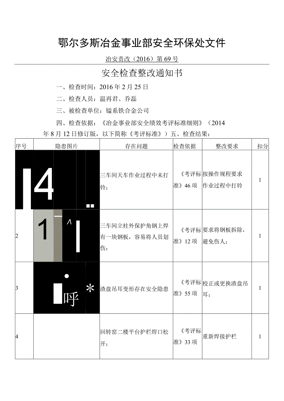 事业部安全检查通报.docx_第1页