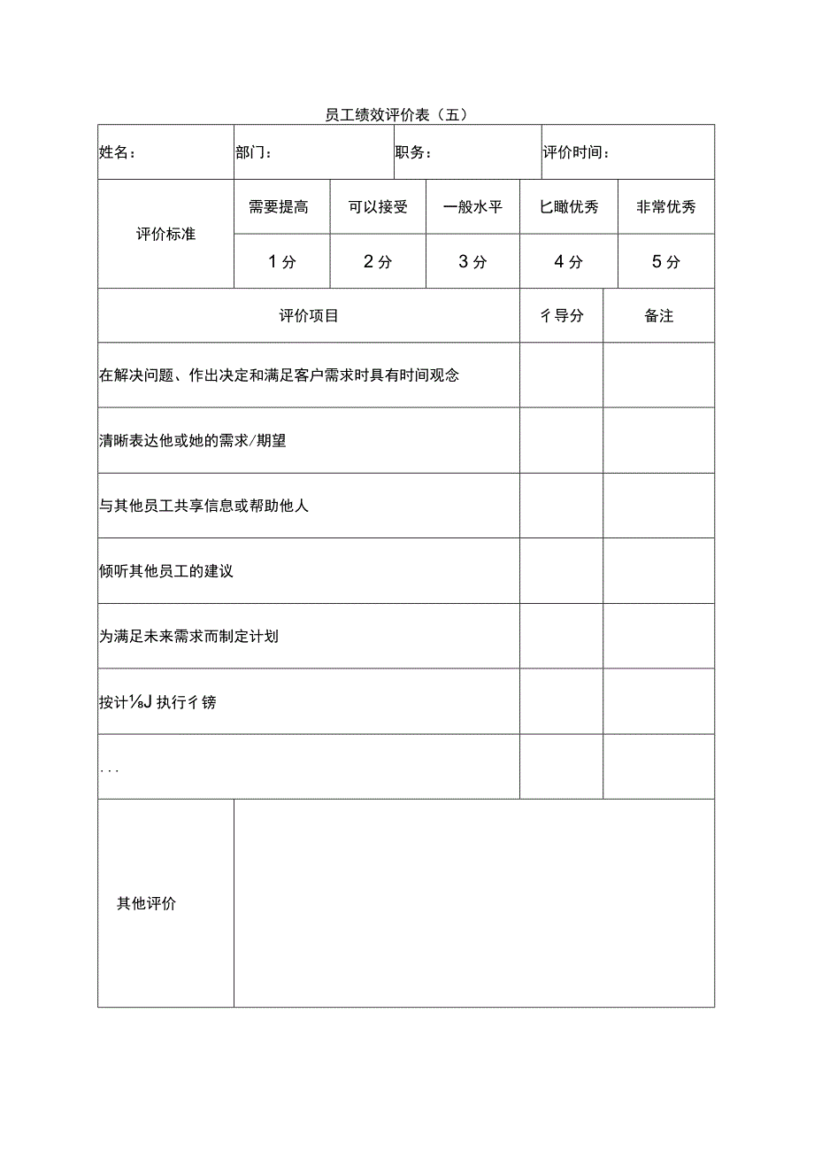 公司员工绩效评价表.docx_第1页