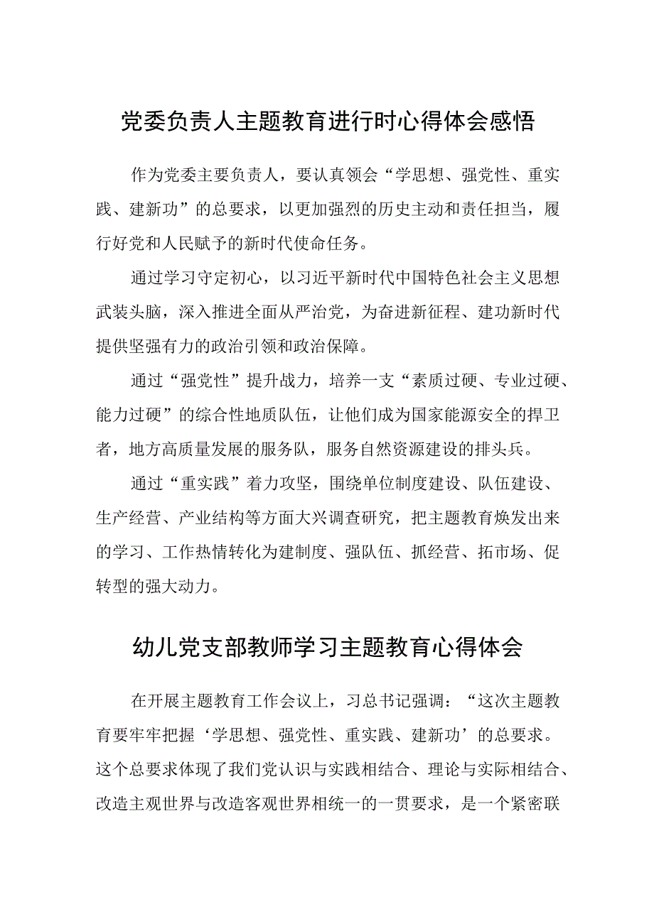 党委负责人主题教育进行时心得体会感悟精选12篇汇编.docx_第1页