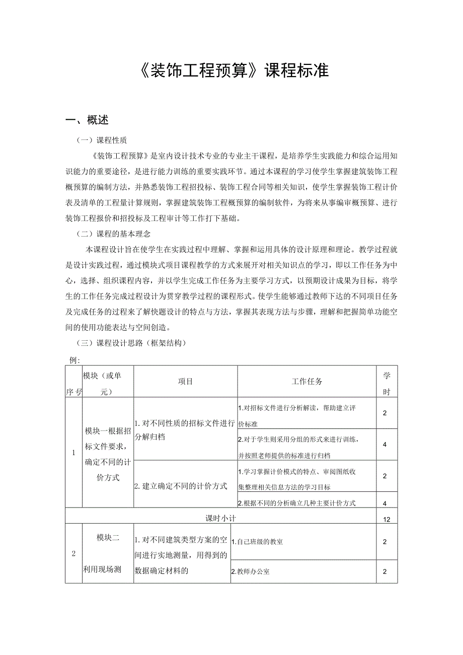 《装饰工程预算》课程标准.docx_第1页