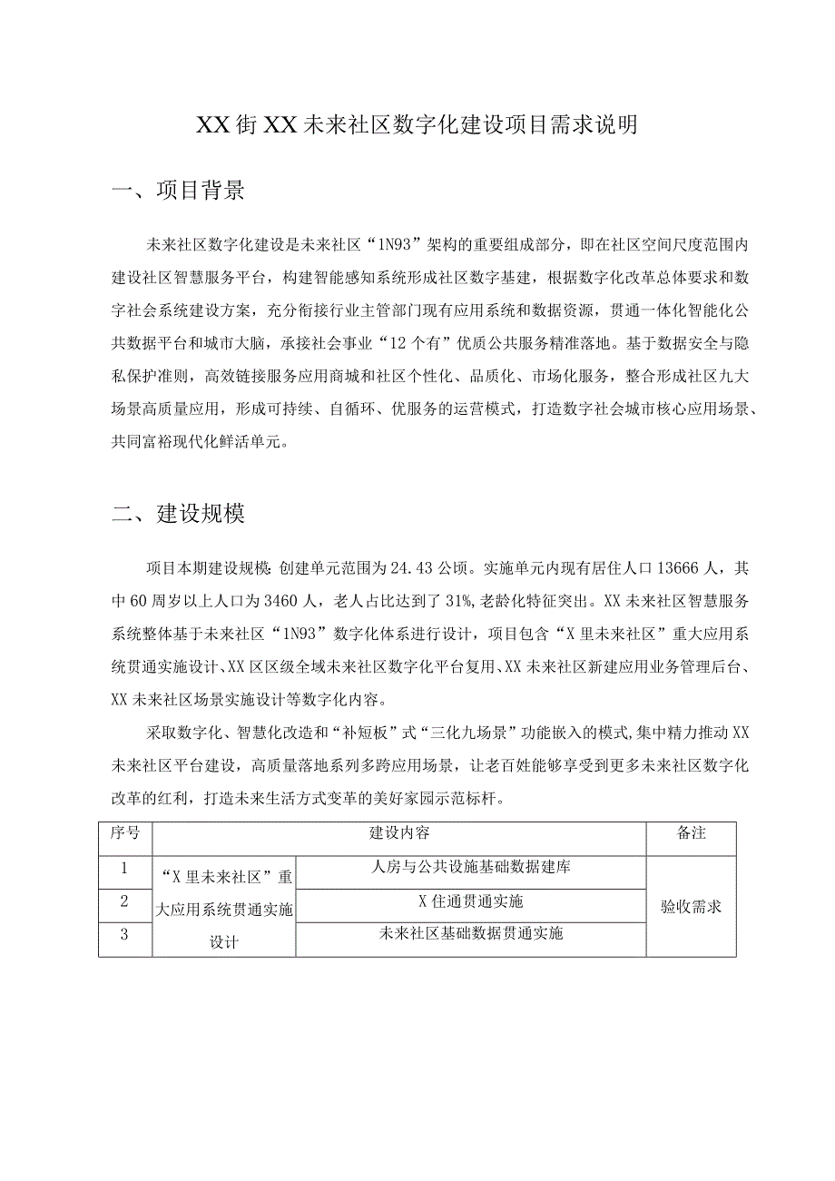 XX街XX未来社区数字化建设项目需求说明.docx_第1页