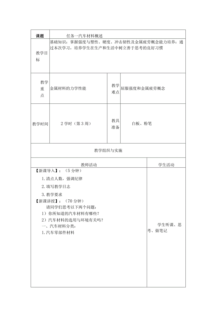 《汽车材料》教案.docx_第1页