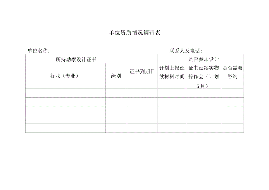 单位资质情况调查表.docx_第1页