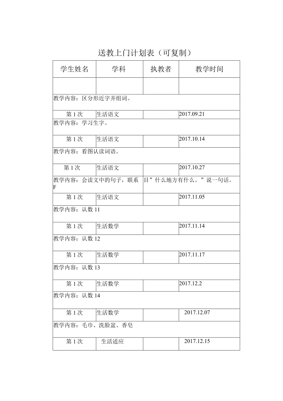 启智学校送教上门计划表.docx_第2页