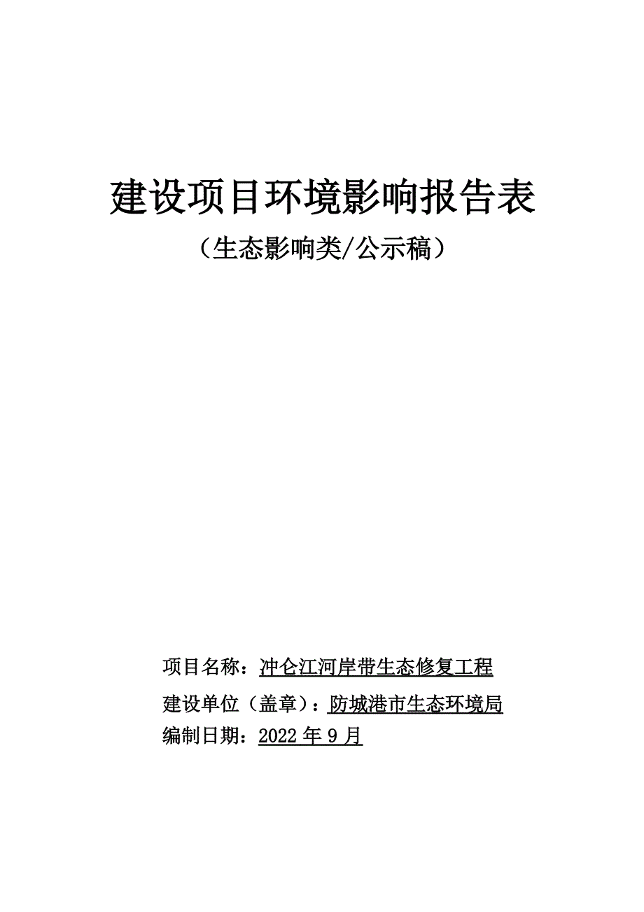 冲仑江河岸带生态修复工程项目环境影响报告.docx_第1页