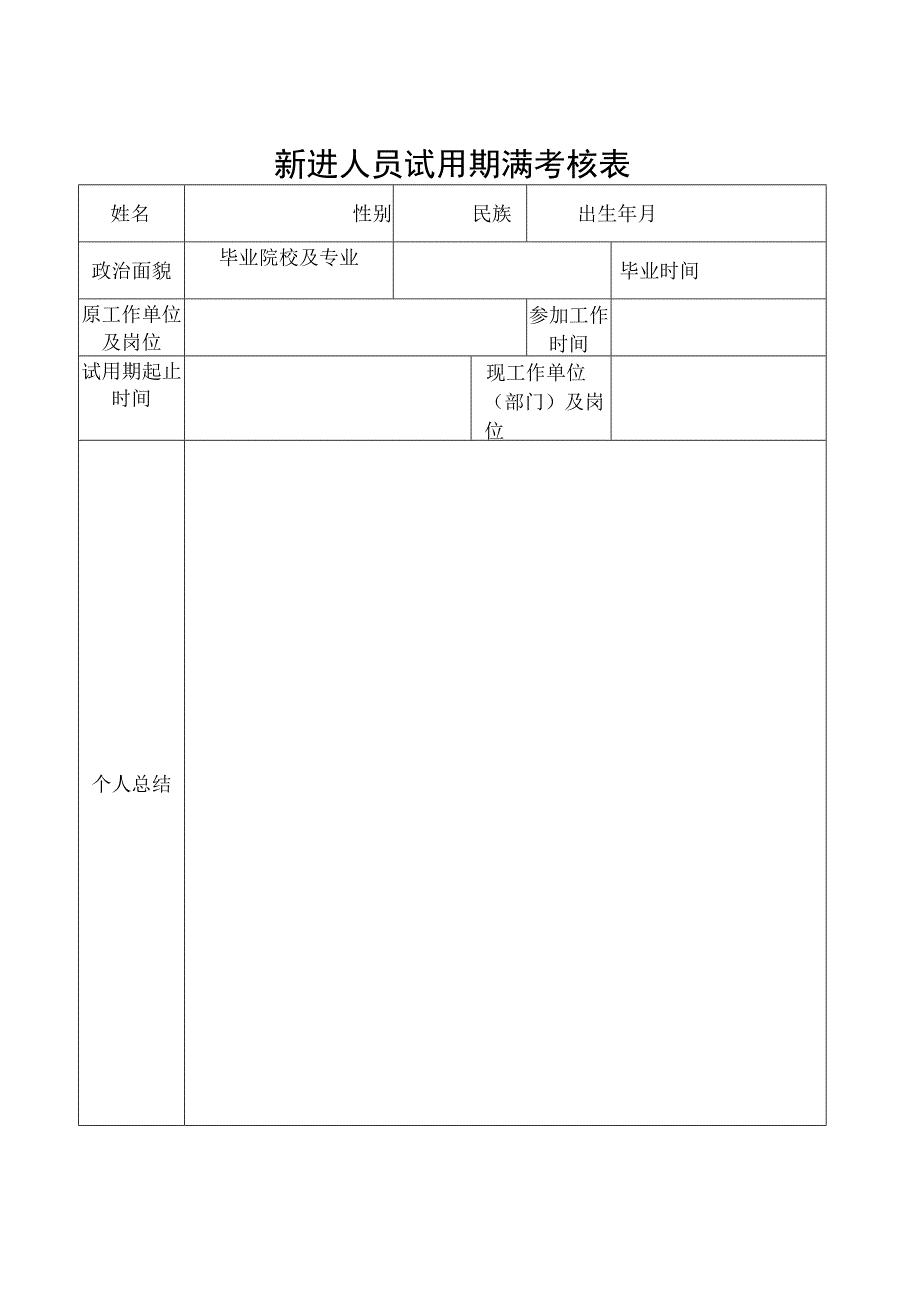 新进人员试用期满考核表.docx_第1页