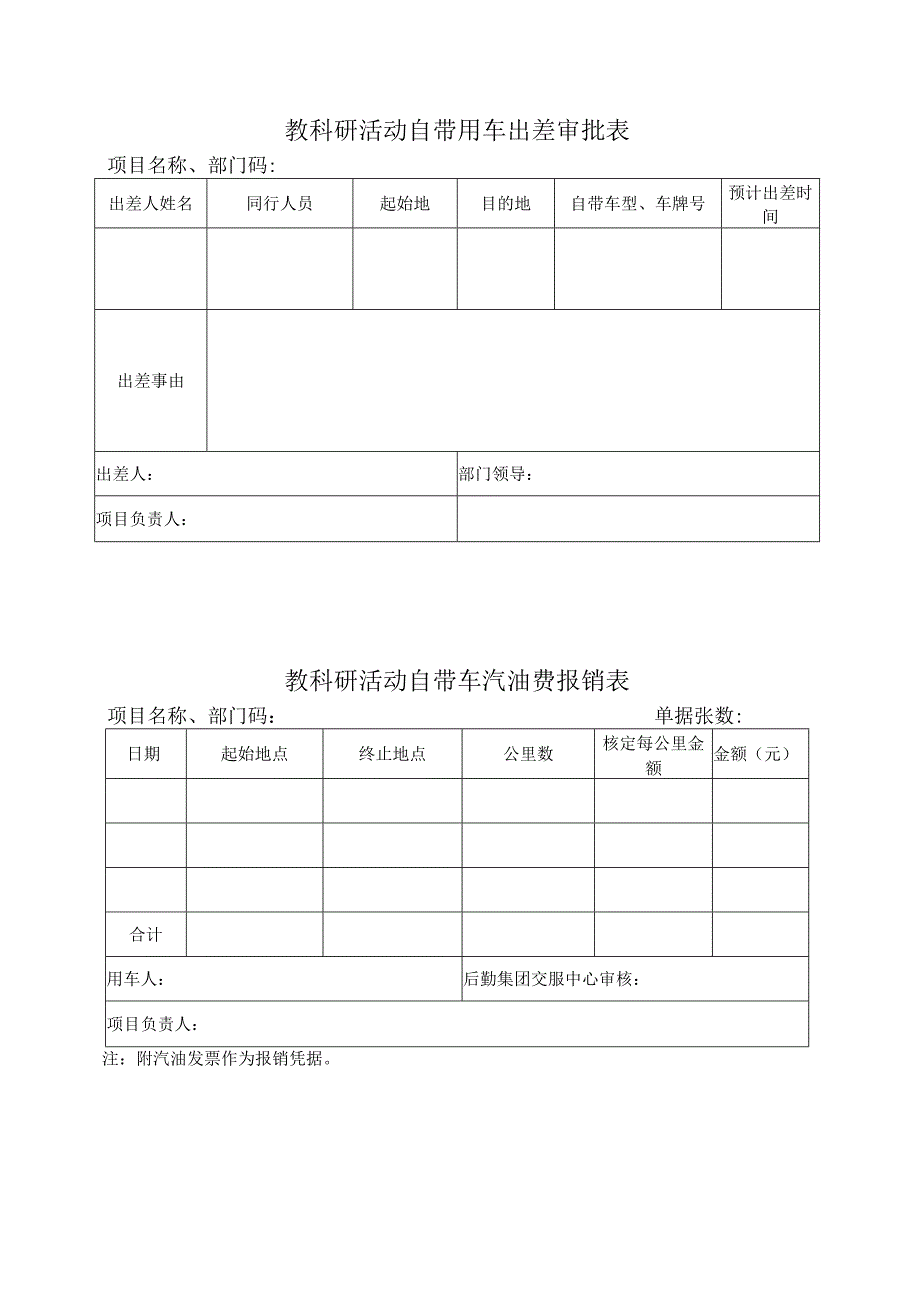 教科研活动自带用车出差审批表部门码.docx_第1页